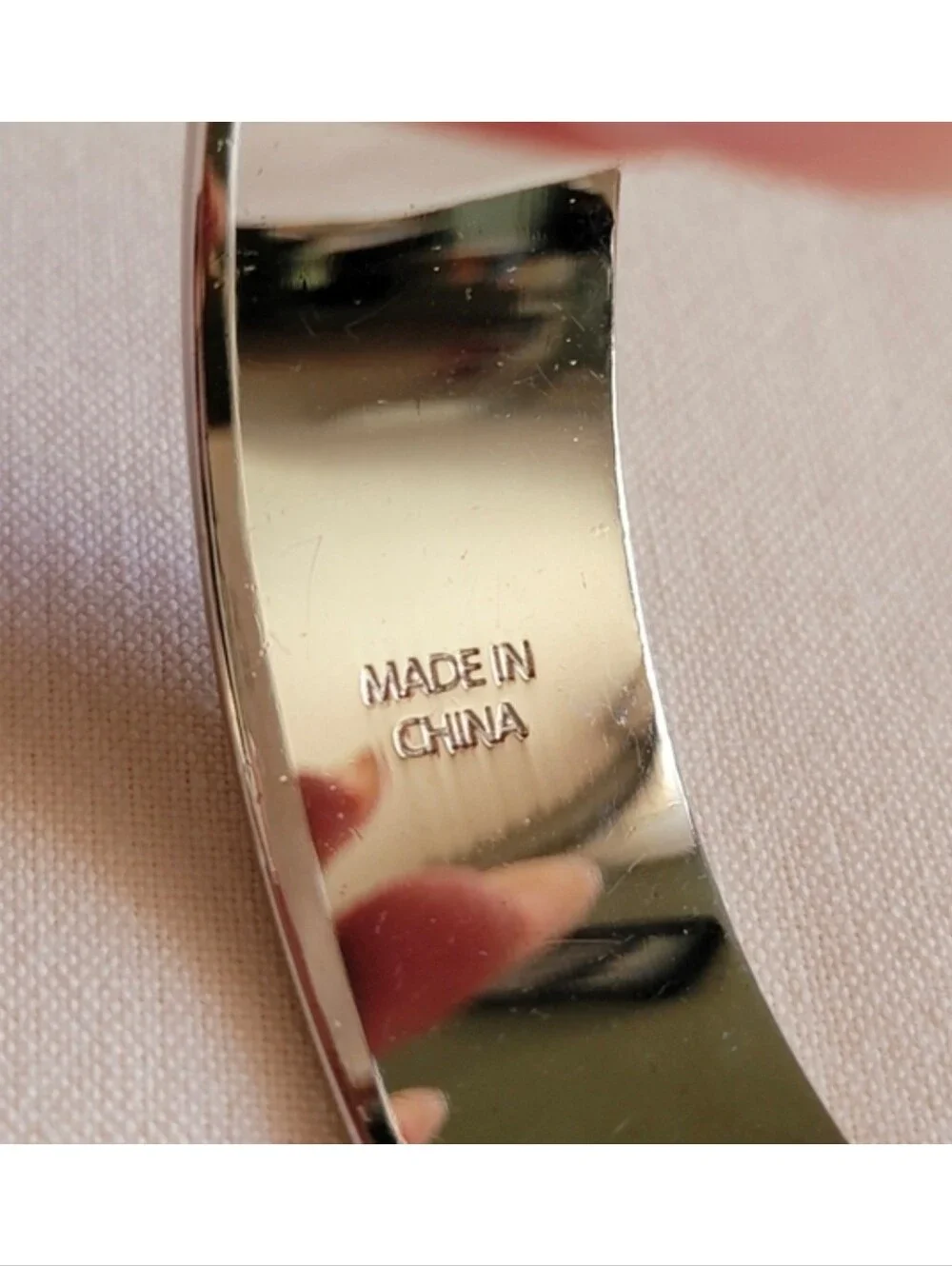 Coach Purple Silver Tone Logo Bangle Bracelet 7.5 Inch Women’s EUC